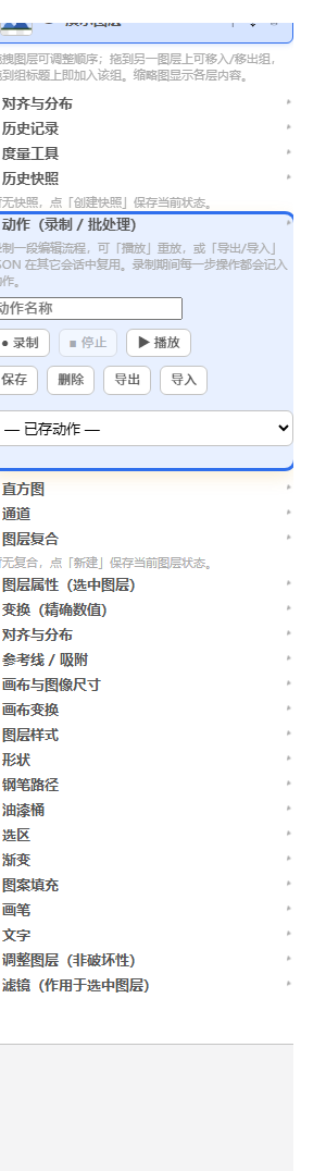 动作录制面板截图